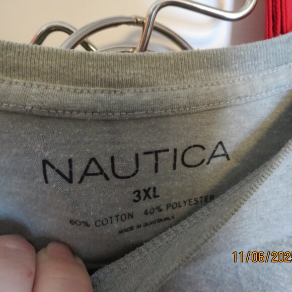 Men's Nautica 3XL Light Gray Short Sleeve T-Shirt - Picture 2 of 4